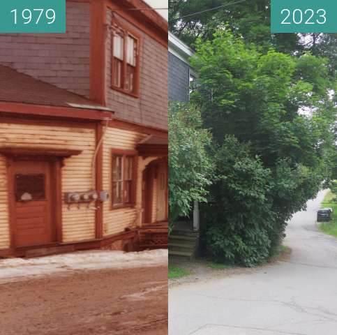 Before-and-after picture of Belfast Maine, Apollos Alden House Then and Now between 1979 and 2023-Jul-08