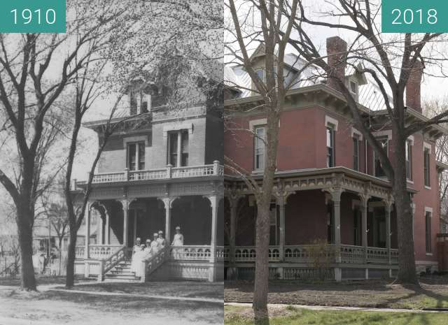 Image avant-après de Simmons Hospital entre 7 avr. 1910 et 17 avr. 2018