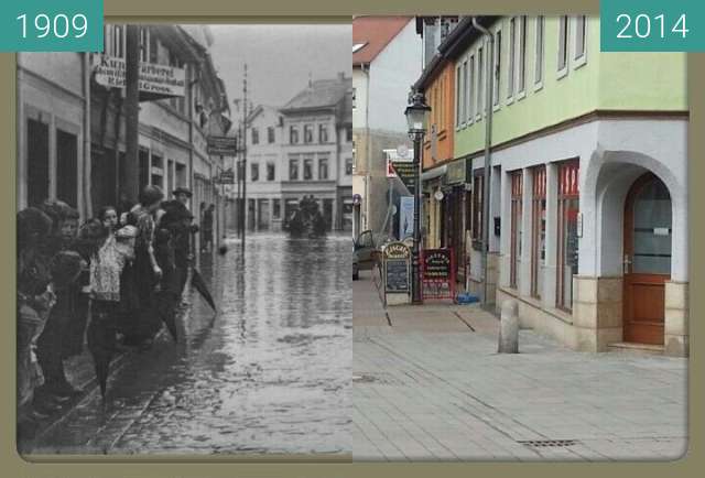 Vorher-Nachher-Bild von Apolda Teichgasse     Ecke Darrstr. zwischen 1909 und 2014