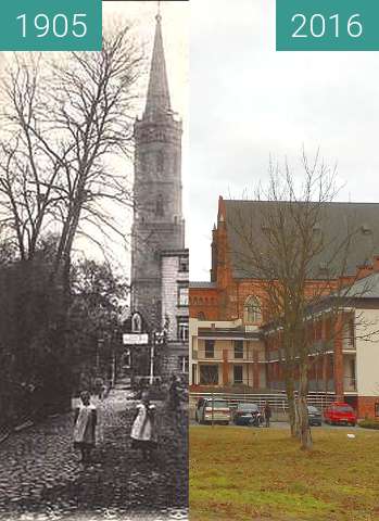 Vorher-Nachher-Bild von Domkirchestrasse  (prawie Obozowa) zwischen 1905 und 2016