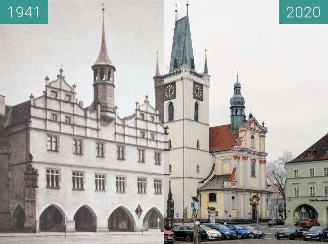 Image avant-après de Litoměřice, Mírové Náměstí, Czech Republic entre 1941 et 3 jan. 2020