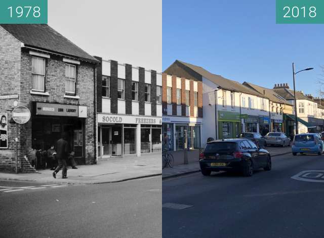 Vorher-Nachher-Bild von Mill Road, Cambridge zwischen 1978 und 07.01.2018