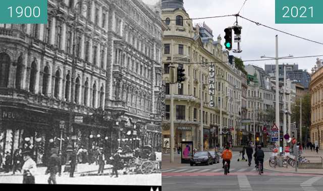 Vorher-Nachher-Bild von Mariahilferstraße zwischen 1900 und 02.05.2021