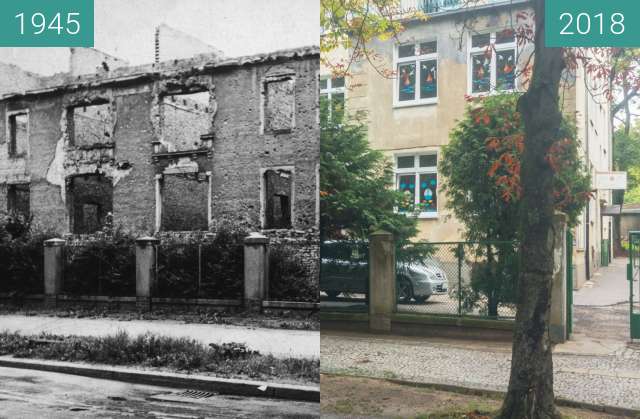 Vorher-Nachher-Bild von Ulica Chopina zwischen 1945 und 2018