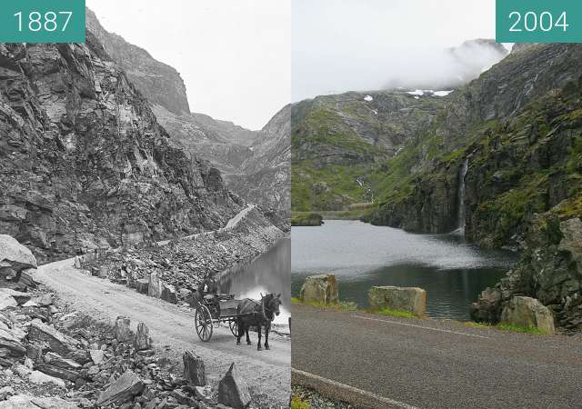 Before-and-after picture of Seljestadjuvet between 1887 and 2004