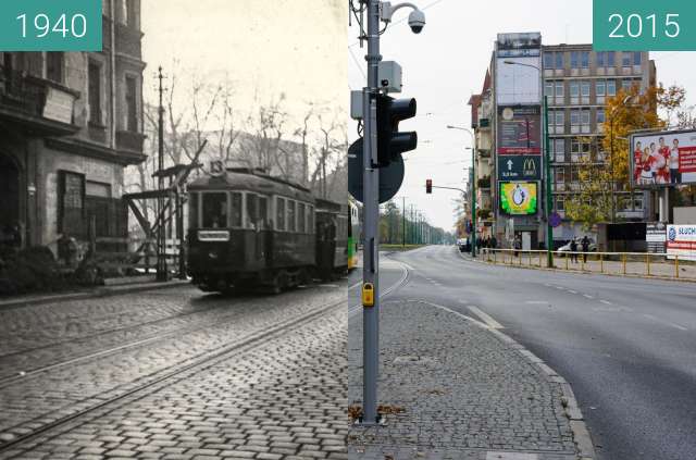 Vorher-Nachher-Bild von Ulica Grunwaldzka zwischen 1940 und 2015