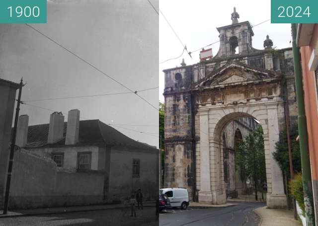 Vorher-Nachher-Bild von Rua das Armoreiras zwischen 1908 und 05.2024