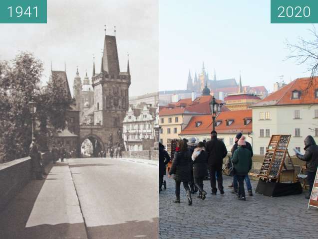 Image avant-après de Prague, 1941 vs. 2020 entre 1941 et 2 jan. 2020