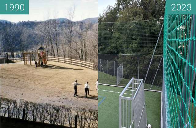 Image avant-après de Scuola elementare Pazzallo entre 1990 et 2023