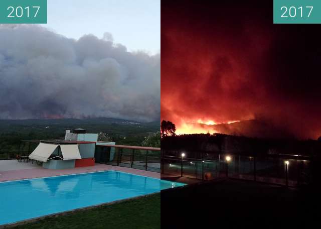 Image avant-après de Waldbrand in Pedrogao Grande entre 15 oct. 2017 et 15 oct. 2017