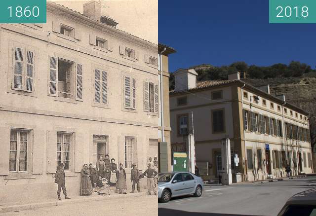 Image avant-après de Poudrerie Saint Chamas entre 1860 et 03.2018