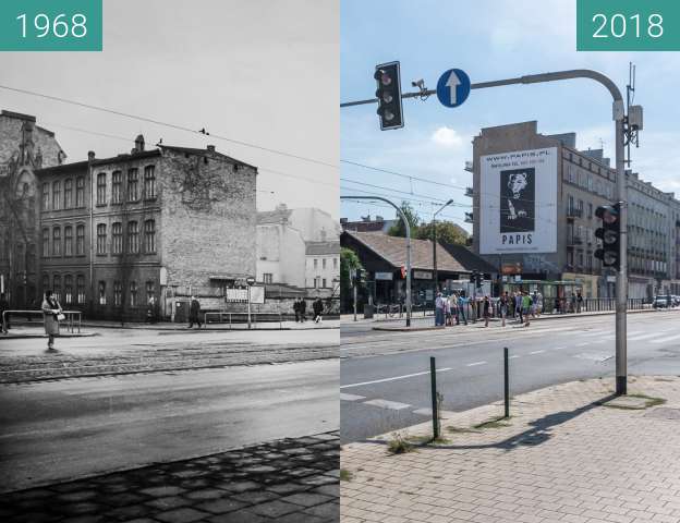 Vorher-Nachher-Bild von Ulica Głogowska zwischen 1968 und 2018