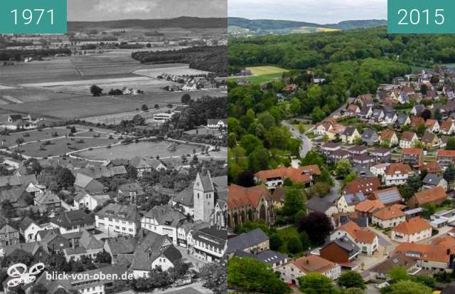 Before-and-after picture of Bad Laer between 1971 and 2015