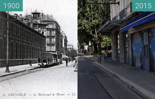 Before-and-after picture of Grenoble | Boulevard Agutte Sembat  between 1900 and 2015