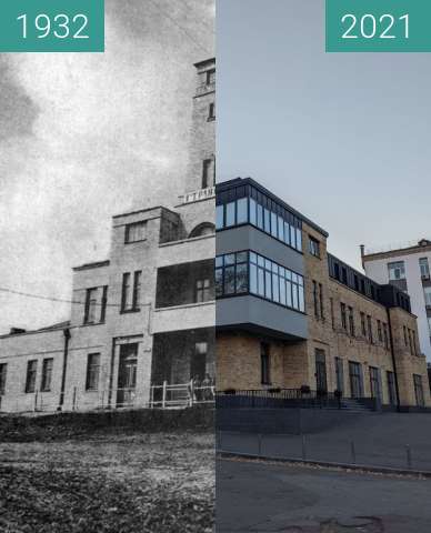 Before-and-after picture of Fire station between 1932 and 2021