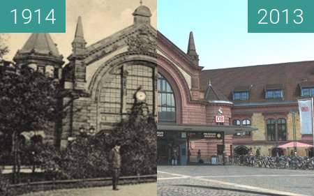 Before-and-after picture of Der Osnabrücker Hauptbahnhof between 1914 and 2013-Jul-22