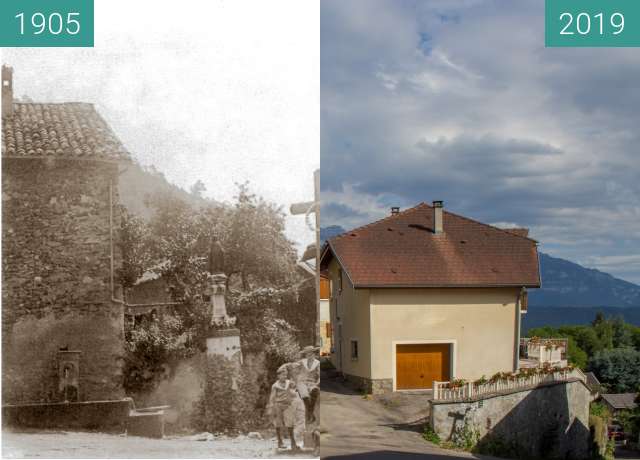 Vorher-Nachher-Bild von Hautefort zwischen 1905 und 12.07.2019