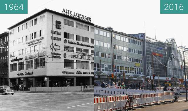 Before-and-after picture of Neumarkt Kachelhaus 2016 between 1964 and 2016-Mar-09