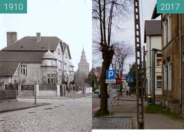 Vorher-Nachher-Bild von Gryfice Mickiewicza_Street zwischen 1910 und 02.12.2017