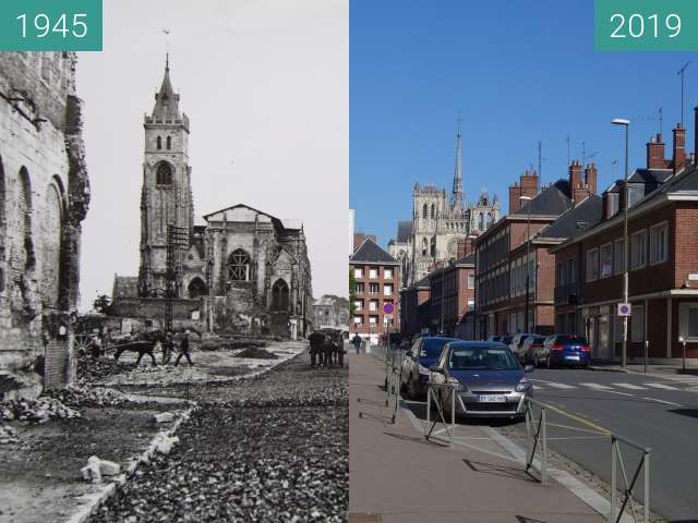 Image avant-après de Rue St. Germain entre 1945 et 13 mai 2019