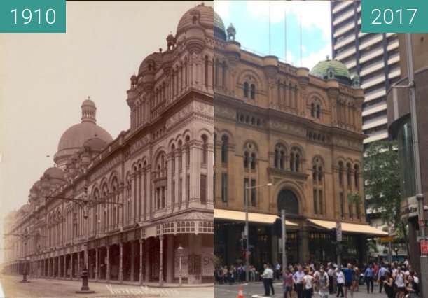 Image avant-après de Queen Victoria Building entre 1910 et 7 déc. 2017