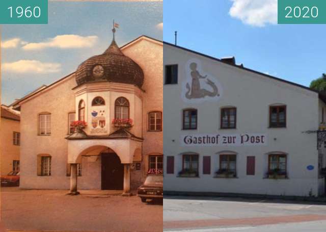 Vorher-Nachher-Bild von Gasthof Altenmarkt zwischen 1960 und 2020