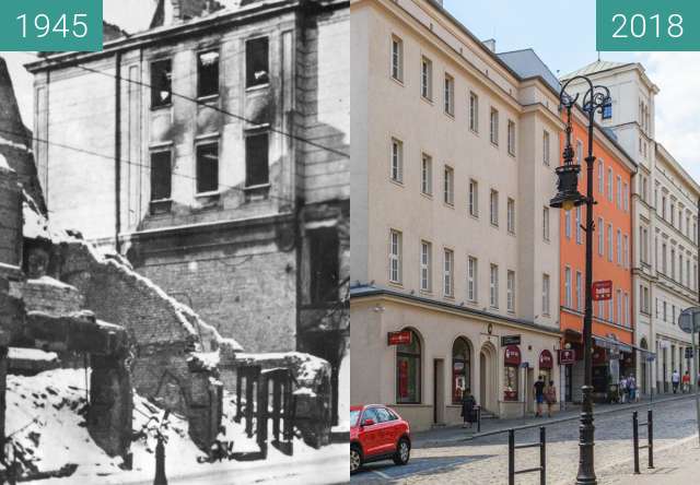 Vorher-Nachher-Bild von Ulica Paderewskiego zwischen 1945 und 2018