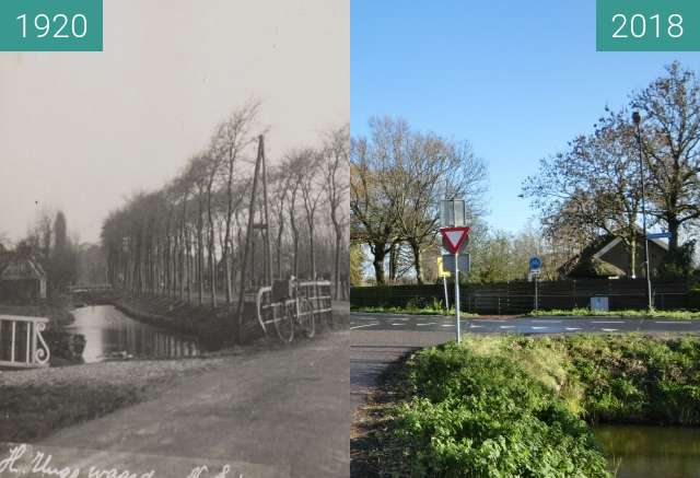 Before-and-after picture of The end of 'The Middenweg' in Heerhugowaard between 1920 and 2018-Aug-02