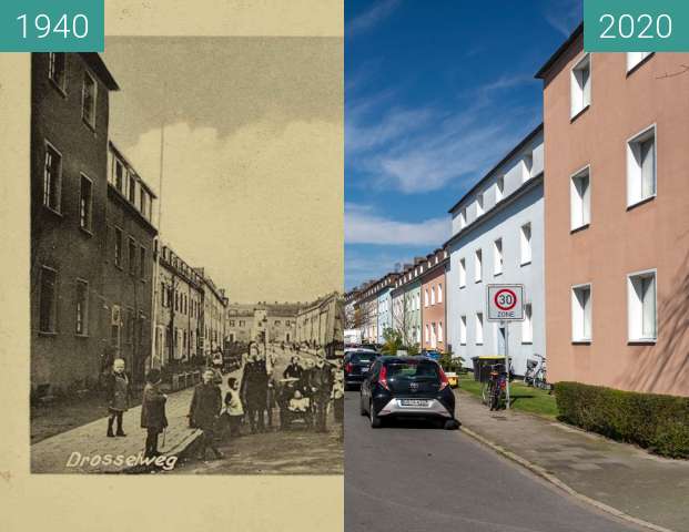 Image avant-après de Drosselweg entre 07.1940 et 03.2020