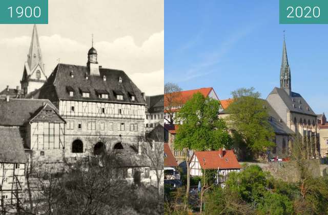 Vorher-Nachher-Bild von Warburg zwischen 1900 und 26.04.2020