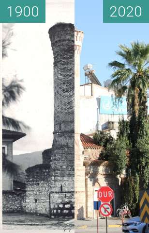 Vorher-Nachher-Bild von Selçuk Akıncılar Mosque zwischen 1900 und 10.10.2020