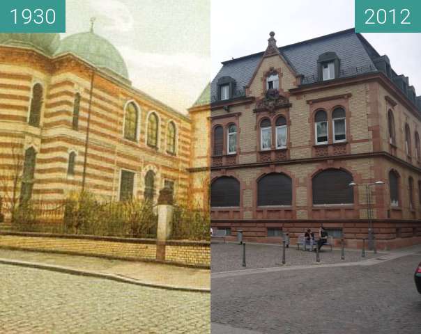 Vorher-Nachher-Bild von Aschaffenburg -  Die Synagoge zwischen 1930 und 2012