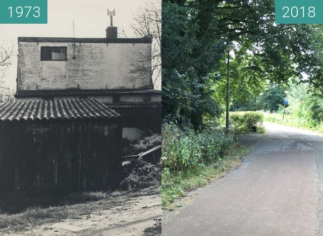 Before-and-after picture of Het Krielenzand between 1973 and 2018-Jul-11