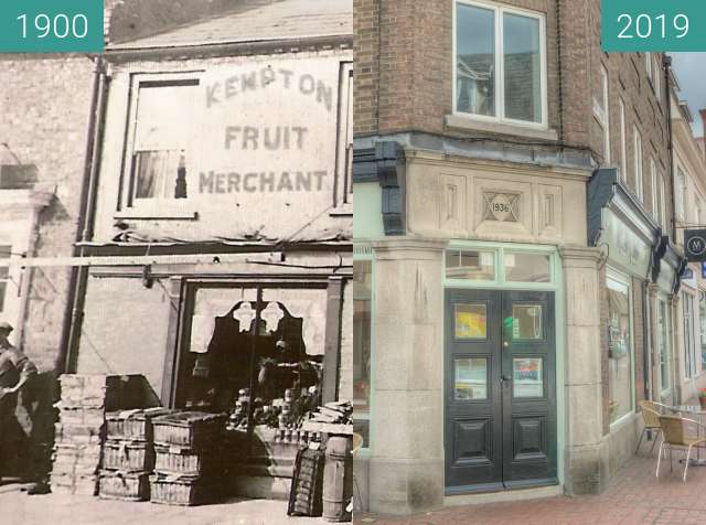 Before-and-after picture of Kempton Fruit Merchant between 1900 and 2019-Jun-20