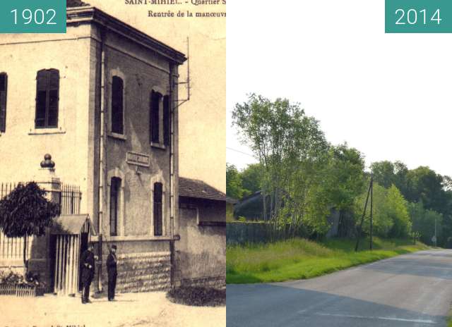 Before-and-after picture of caserne Sénarmont between 1902 and 2014-Jun-02