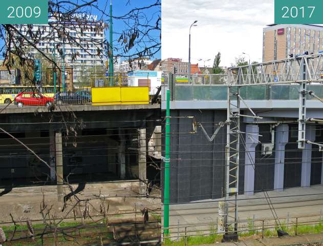 Vorher-Nachher-Bild von Kaponiera Poznań. zwischen 2009 und 2017