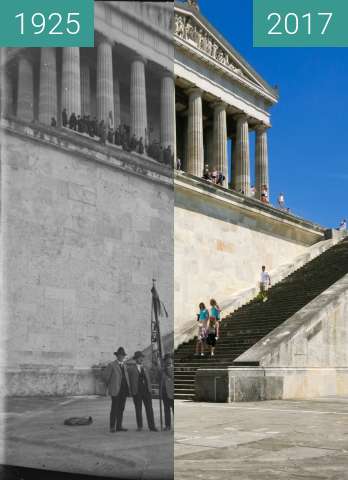 Vorher-Nachher-Bild von Gedenkstätte Walhalla in Donaustauf 1920-30/2017 zwischen 1925 und 11.06.2017