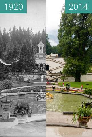 Image avant-après de Schloss Linderhof - Venustempel entre 1920 et 26 juil. 2014