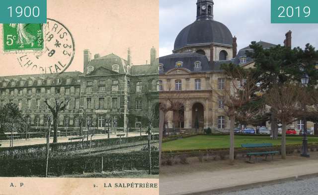 Image avant-après de Hôpital de la Salpêtrière entre 1900 et 11 fév. 2019