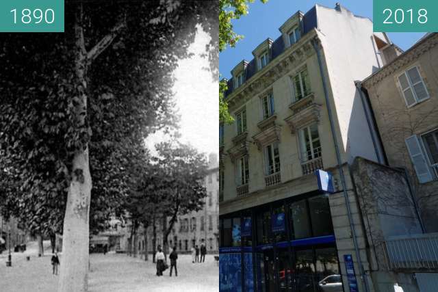 Before-and-after picture of Villefranche de rouergue between 1890 and 2018-Jul-07