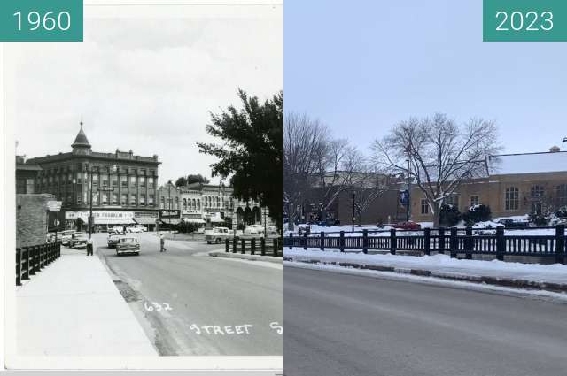 Image avant-après de 2023-01-23-Mai Downtown Northfield Rephotography entre 1960 et 2023