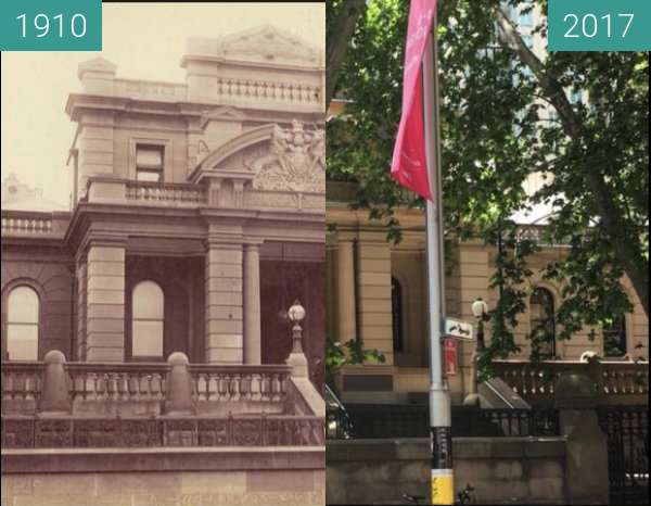 Before-and-after picture of Sydney Central Police Court between 1910 and 2017