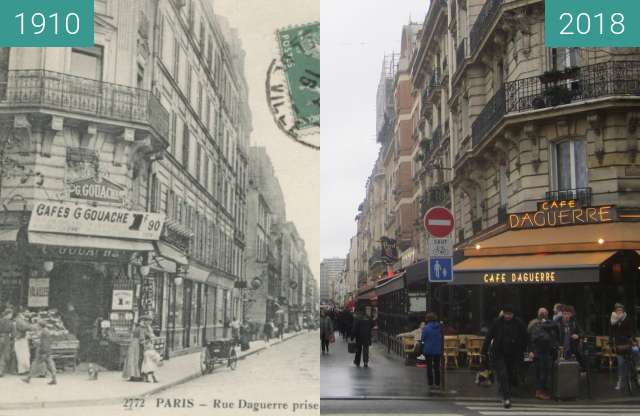 Image avant-après de Rue Daguerre entre 1910 et 28 jan. 2018