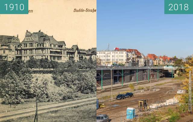 Vorher-Nachher-Bild von Ulica Roosevelta / Budde Strasse zwischen 1910 und 2018