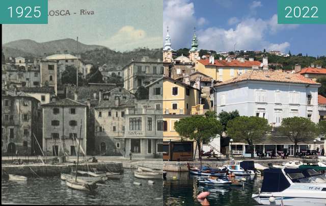 Before-and-after picture of Istrien (HR): Volosoco between 1925 and 2022-Aug-17