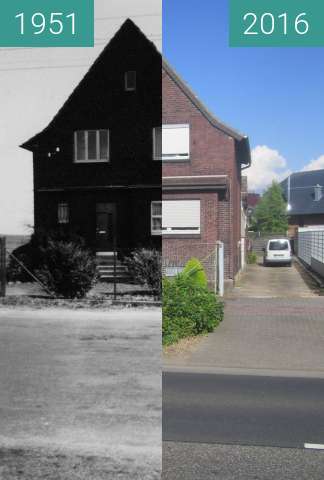 Before-and-after picture of Haus Lamersdorf between 1951-Mar-24 and 2016-Jul-14