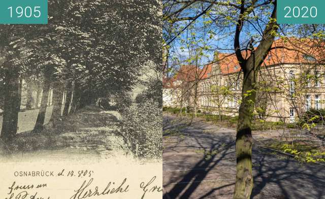 Before-and-after picture of Kath. Domschule am Herrenteichswall between 08/1905 and 03/2020