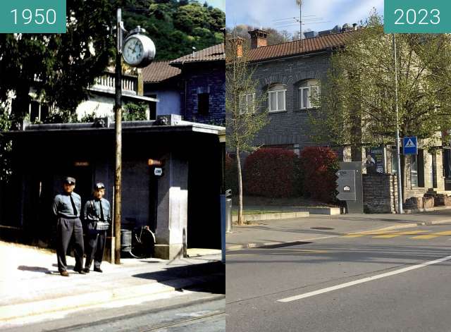 Vorher-Nachher-Bild von Via Trevano - Lugano zwischen 1950 und 2023