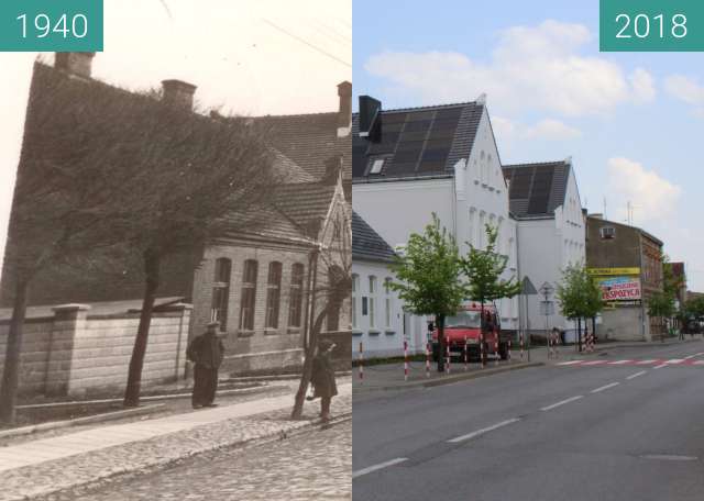 Vorher-Nachher-Bild von Szkoła Podstawowa im.Marii Konopnickiej w Wągrowcu zwischen 1940 und 2018