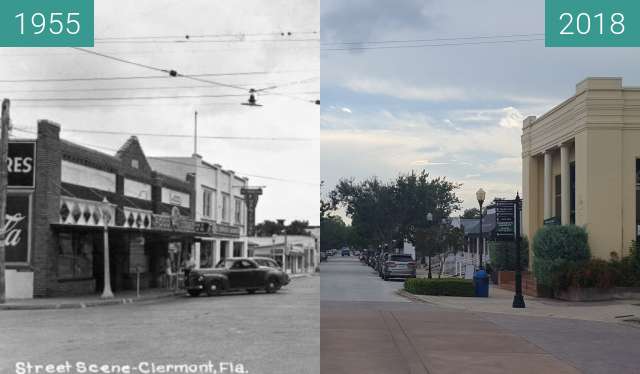 Vorher-Nachher-Bild von Montrose Street and 7th Street, Clermont, FL zwischen 1955 und 14.08.2018